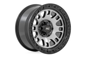 Wheel - Rough Country - 82 Series, One-Piece, 17x9, 6x5.5, -12mm - Machined Semi Gloss Black